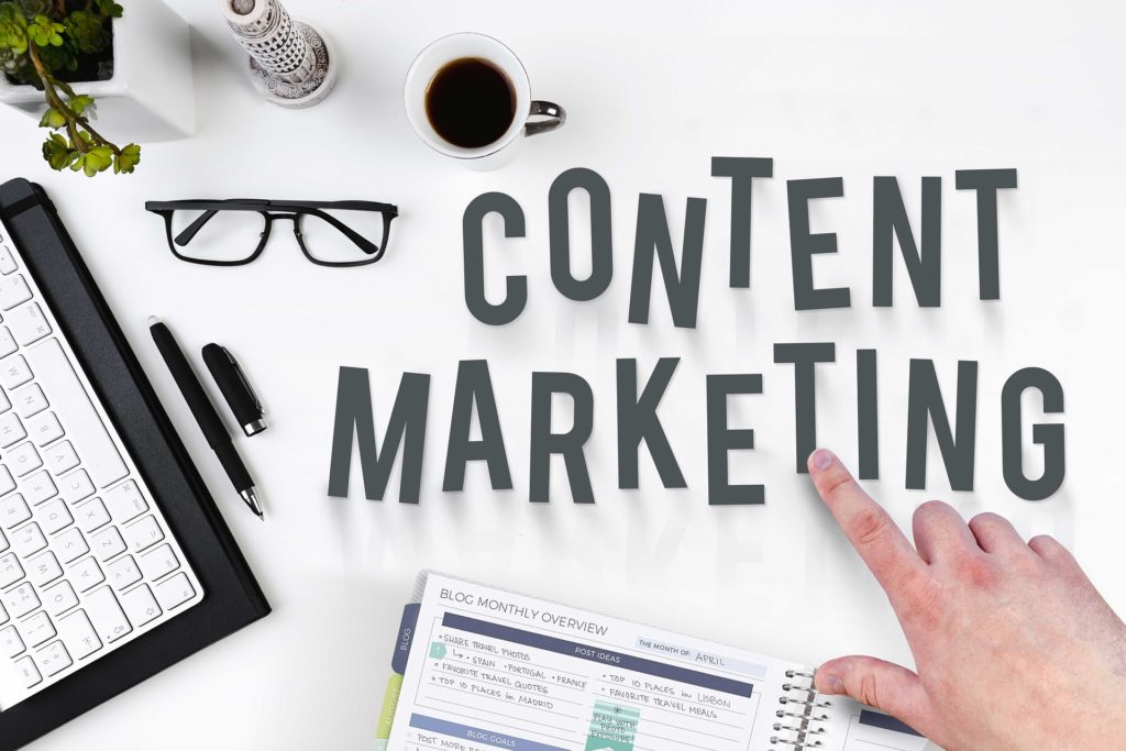 content marketing on desk