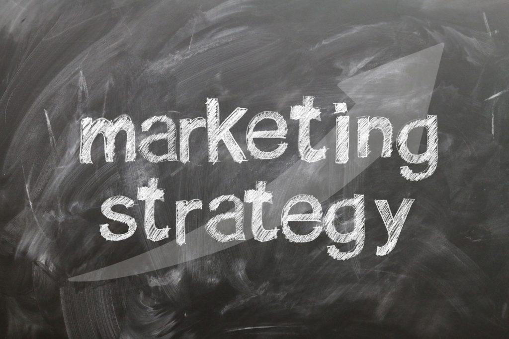 marketing strategy on chalk board